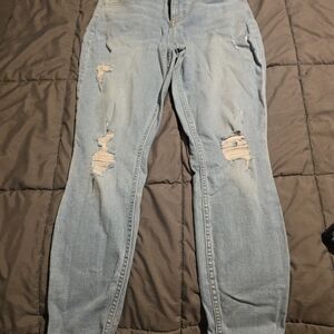 Maurices Sky Blue Ripped Skinny Jeans